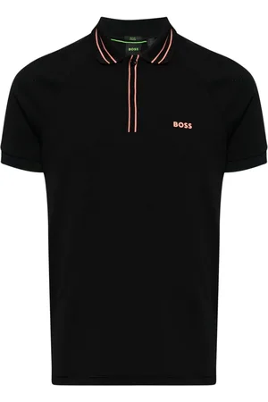 HUGO BOSS Playera tipo polo con logo estampado y motivo de rayas