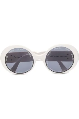 CHANEL Lentes de sol con armazón redonda y logo CC 1993