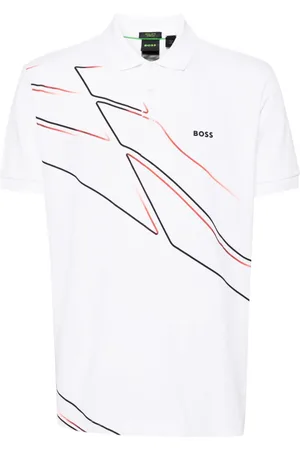 HUGO BOSS Playera tipo polo manga corta con logo estampado