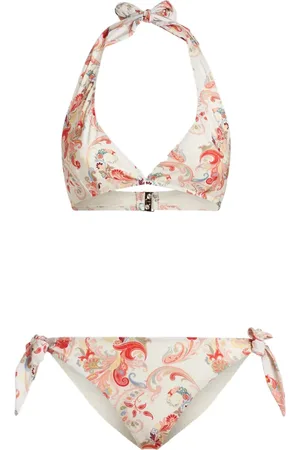 Etro Bikini con cuello halter y estampado de cachemira