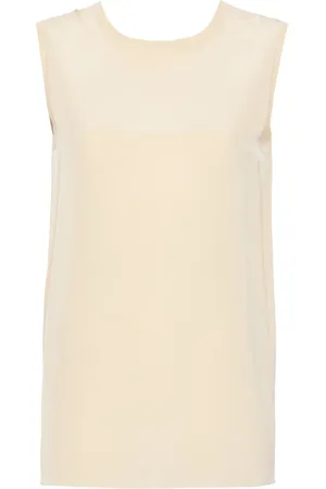 Joseph Blusa de seda con ribete de canalé
