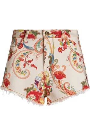 Etro Shorts de mezclilla con motivo de cachemira