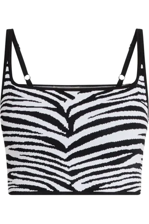 Michael Kors Top corto con motivo de cebra en intarsia