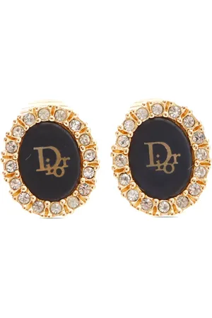 Dior Aretes de clip con letras del logo