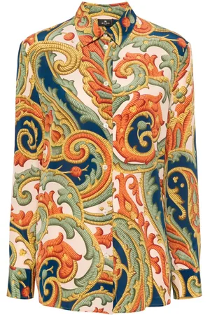 Etro Camisa de seda con estampado abstracto
