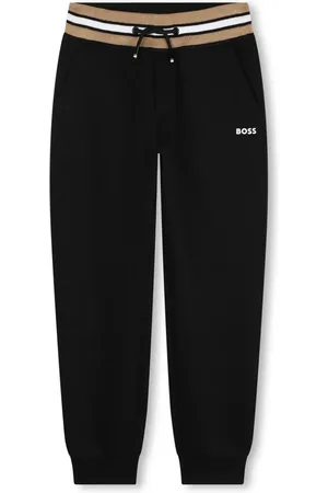 HUGO BOSS Pants con logo estampado y motivo de rayas