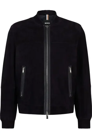 HUGO BOSS Chamarra bomber con ribete de canalé