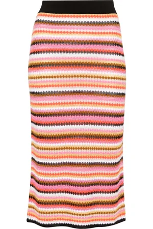Missoni Falda midi tejida de canalé con motivo de rayas