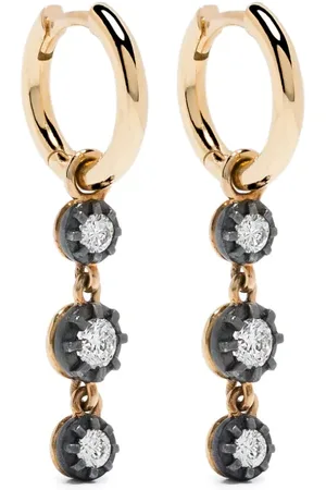 LEANDRA BAGS Arracadas en oro amarillo de 18kt con diamantes