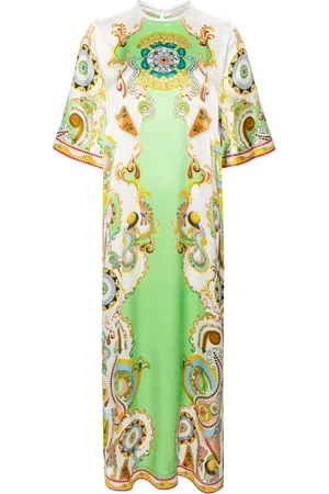 ALÉMAIS Vestido midi de seda Pinball