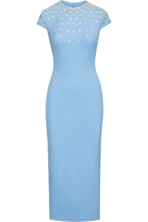 Oscar de la Renta Vestido midi con detalles de cristal