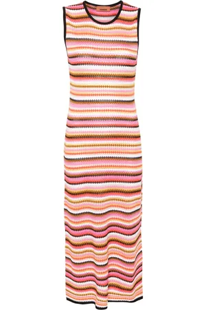 Missoni Vestido largo tejido de canalé con motivo de rayas