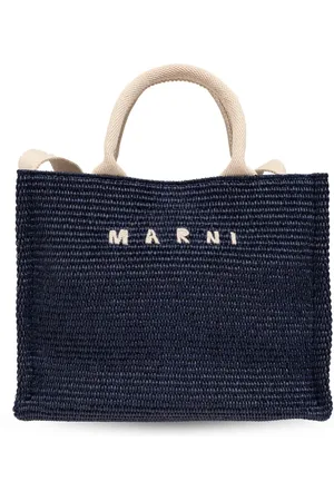 Marni Tote de rafia con logo bordado