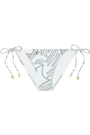 Tory Burch Bikini bottom con tiras estampadas
