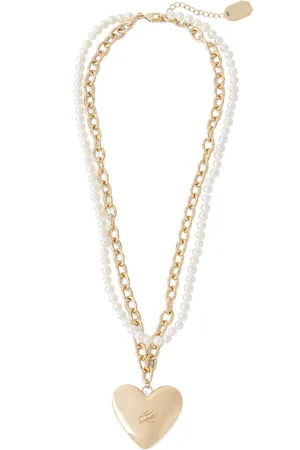Karl Lagerfeld Collar Autograph Heart con perlas