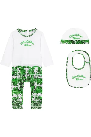 Dolce & Gabbana Set de tres mamelucos con estampado Mayólica