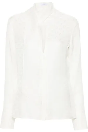 Salvatore Ferragamo Camisa de seda con monograma en jacquard