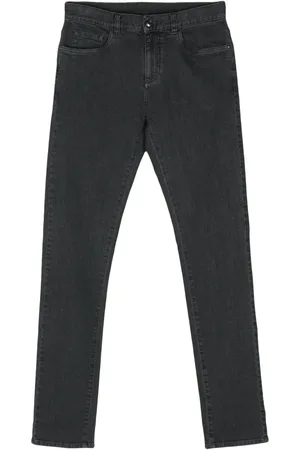 CANALI Jeans slim con parche del logo