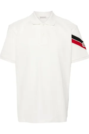 Moncler Playera tipo polo de piqué con aplique del logo