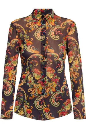 Etro Camisa con botones y motivo de cachemira