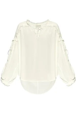 Munthe Blusa drapeada con moño en la parte delantera