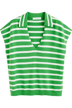 Chinti & Parker Playera tipo polo con rayas estampadas
