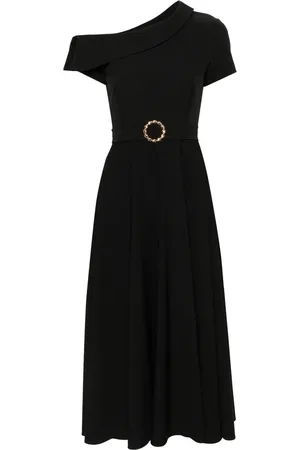 NISSA Vestido midi con hombro descubierto y cinturón
