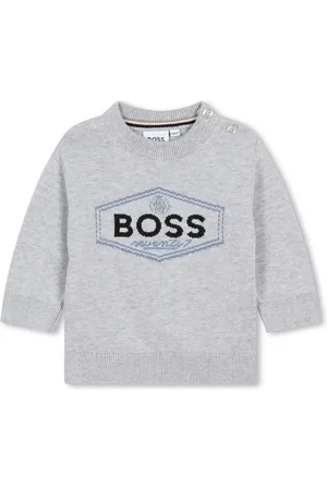 HUGO BOSS Suéter con logo en intarsia
