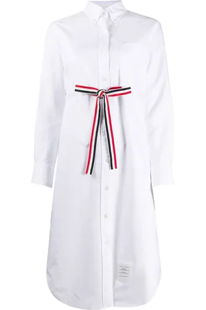 Thom Browne Vestido camisero oxford con cinturón