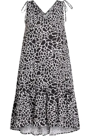 Karl Lagerfeld Vestido midi con cuello en V y animal print