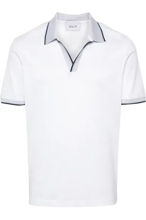 D4.0 Playera tipo polo con rayas en los bordes