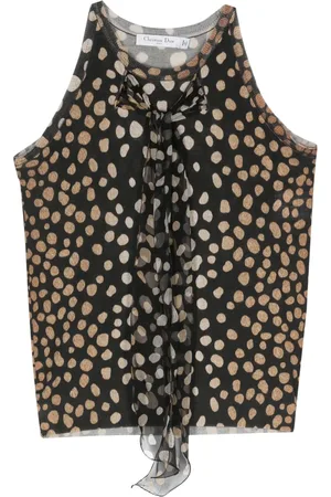 Dior Top tejido con estampado de leopardo 2000