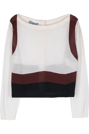 Prada Top corto con diseño color block 1990