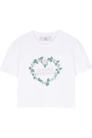 Chiara Ferragni Playera con logo y detalles strass
