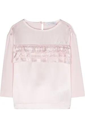 MONNALISA Playera con detalles de strass y volantes