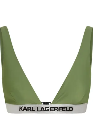 Karl Lagerfeld Top de bikini estilo triángulo con logo