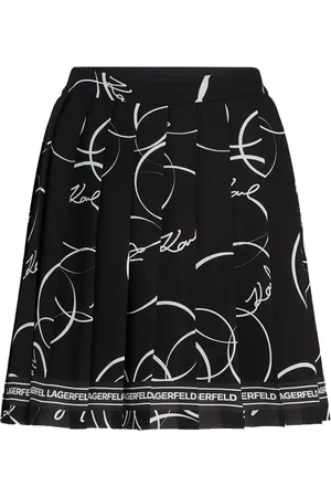 Karl Lagerfeld Falda corta plisada con estampado circular