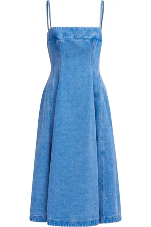 Marni Vestido midi de mezclilla con detalle de pinzas