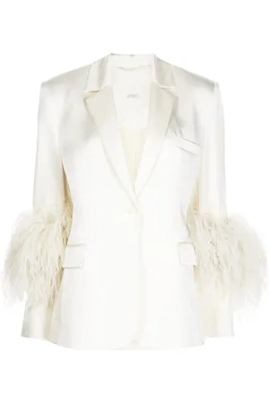 LAPOINTE Blazer con detalle de plumas