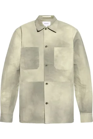 Norse projects Sobrecamisa con paneles y efecto blanqueado