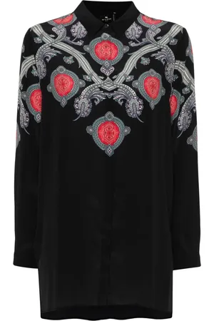 Etro Camisa de seda con estampado de cachemira
