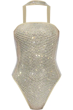 Oseree Traje de baño con espalda abierta y detalles de strass