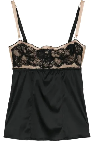 Dolce & Gabbana Top satinado con encaje floral