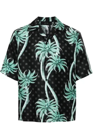 AMIRI Camisa de seda con palmeras estampadas