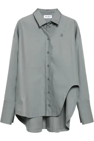 The Attico Camisa asimétrica con logo bordado