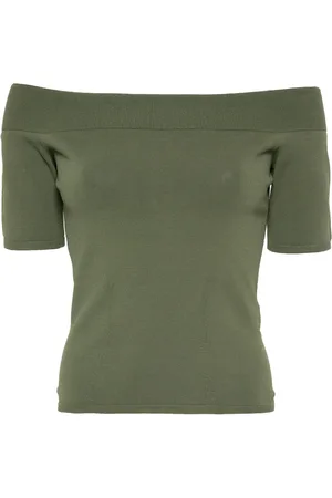 Alexander McQueen Top tejido con hombros descubiertos