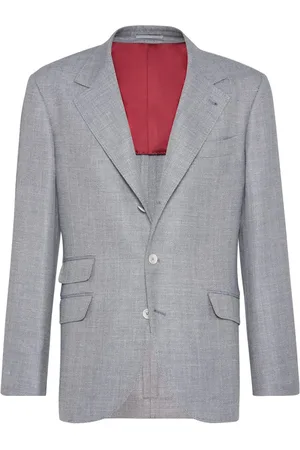 Brunello Cucinelli Blazer con botones y motivo de espiga