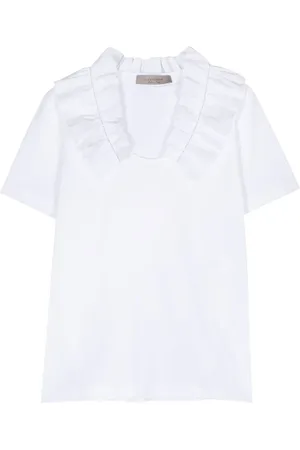 D.EXTERIOR Playera con volantes en el cuello