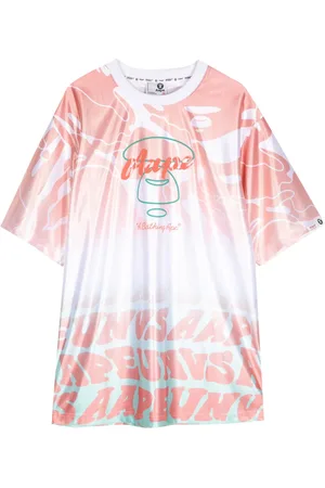 A Bathing Ape Vestido estilo playera con logo estampado