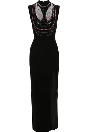 John Richmond Vestido largo sin mangas con detalles de strass